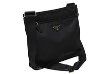 画像をギャラリービューアに読み込む, 極美品 PRADA プラダ テスート サフィアーノ ショルダーバッグ 2VH563 ショルダーバッグ ナイロン ロゴプレート ネロ ブラック 中古 4b007467