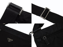 画像をギャラリービューアに読み込む, 極美品 PRADA プラダ テスート サフィアーノ ショルダーバッグ 2VH563 ショルダーバッグ ナイロン ロゴプレート ネロ ブラック 中古 4b007467