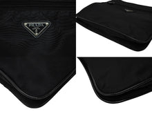 画像をギャラリービューアに読み込む, 極美品 PRADA プラダ テスート サフィアーノ ショルダーバッグ 2VH563 ショルダーバッグ ナイロン ロゴプレート ネロ ブラック 中古 4b007467