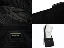 画像をギャラリービューアに読み込む, 極美品 PRADA プラダ テスート サフィアーノ ショルダーバッグ 2VH563 ショルダーバッグ ナイロン ロゴプレート ネロ ブラック 中古 4b007467