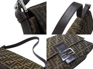 FENDI フェンディ マンマバケット ショルダーバッグ ズッカ柄 コットン