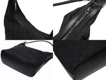 画像をギャラリービューアに読み込む, GUCCI グッチ ワンショルダーバッグ 01234 レザー GGキャンバス ブラック シルバー金具 美品 中古 4b007473