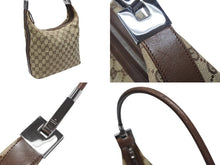 画像をギャラリービューアに読み込む, GUCCI グッチ GGキャンバス ワンショルダーバッグ 0013814 ベージュ ブラウン キャンバス レザー シルバー 金具 美品 中古 4b007474