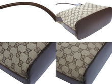 画像をギャラリービューアに読み込む, GUCCI グッチ GGキャンバス ワンショルダーバッグ 0013814 ベージュ ブラウン キャンバス レザー シルバー 金具 美品 中古 4b007474