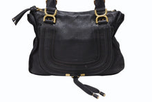 画像をギャラリービューアに読み込む, Chloe クロエ マーシー ハンドバッグ トートバッグ 馬蹄 031163 レザー ブラック ゴールド金具 美品 中古 4b007475