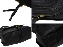 画像をギャラリービューアに読み込む, Chloe クロエ マーシー ハンドバッグ トートバッグ 馬蹄 031163 レザー ブラック ゴールド金具 美品 中古 4b007475