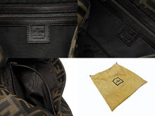 画像をギャラリービューアに読み込む, FENDI フェンディ マンマバケット ワンショルダーバッグ 222826424009 ズッカ柄 キャンバス レザー ブラウン シルバー金具 美品 中古 4b007476