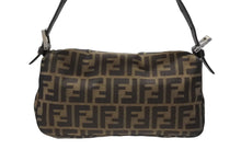 画像をギャラリービューアに読み込む, FENDI フェンディ マンマバケット ワンショルダーバッグ 222826424009 ズッカ柄 キャンバス レザー ブラウン シルバー金具 美品 中古 4b007476