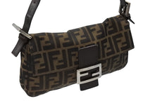 画像をギャラリービューアに読み込む, FENDI フェンディ マンマバケット ワンショルダーバッグ 222826424009 ズッカ柄 キャンバス レザー ブラウン シルバー金具 美品 中古 4b007476