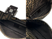 画像をギャラリービューアに読み込む, FENDI フェンディ マンマバケット ワンショルダーバッグ 222826424009 ズッカ柄 キャンバス レザー ブラウン シルバー金具 美品 中古 4b007476