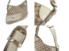 画像をギャラリービューアに読み込む, GUCCI グッチ ワンショルダーバッグ 137388 213048 イタリア製 GGキャンバス レザー ベージュ アイボリー ゴールド金具 美品 中古 4b007479