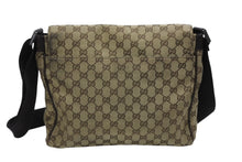 画像をギャラリービューアに読み込む, GUCCI グッチ ショルダーバッグ GGキャンバス 145864 491404 イタリア製 GGキャンバス ベージュ ブラウン 美品 中古 4b007481