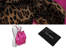 画像をギャラリービューアに読み込む, DOLCE&amp;GABBANA ドルチェアンドガッバーナ リュック デイパック イタリア製 レザー ピンク ゴールド金具 美品 中古 4b007482