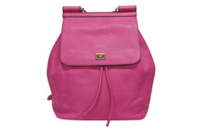 画像をギャラリービューアに読み込む, DOLCE&amp;GABBANA ドルチェアンドガッバーナ リュック デイパック イタリア製 レザー ピンク ゴールド金具 美品 中古 4b007482