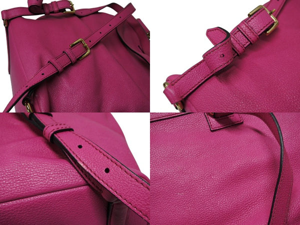 DOLCE&GABBANA Dolce &amp; Gabbana Backpack Daypack, Made in Italy, Leather, Pink, Gold Hardware, Excellent Condition, Used, 4b007482