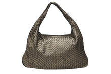 画像をギャラリービューアに読み込む, BOTTEGA VENETA ボッテガヴェネタ ホーボー イントレチャート ワンショルダーバッグ 115654 メタリックゴールド 美品 中古 4b007487