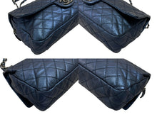 画像をギャラリービューアに読み込む, CHANEL シャネル Sフラップ Wチェーンショルダーバッグ 18番台 ココマーク キャビアスキン メタリックブルー 美品 中古 4b007489