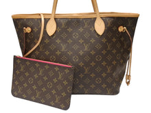 Load image into Gallery viewer, 極美品 LOUIS VUITTON ルイヴィトン ネヴァーフルMM トートバッグ 新型 M41178 モノグラム PVC レザー ブラウン ピンク 中古 4b007490