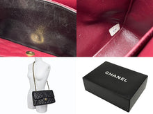 画像をギャラリービューアに読み込む, 極美品 CHANEL シャネル マトラッセ25 Wフラップ Wチェーンショルダーバッグ 3番台 ラムスキン ココマーク ブラック ゴールド金具 中古 4b007492