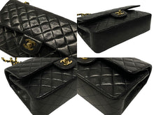 画像をギャラリービューアに読み込む, 極美品 CHANEL シャネル マトラッセ25 Wフラップ Wチェーンショルダーバッグ 3番台 ラムスキン ココマーク ブラック ゴールド金具 中古 4b007492