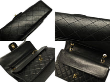 画像をギャラリービューアに読み込む, 極美品 CHANEL シャネル マトラッセ25 Wフラップ Wチェーンショルダーバッグ 3番台 ラムスキン ココマーク ブラック ゴールド金具 中古 4b007492