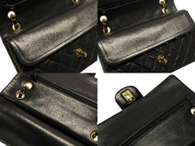 画像をギャラリービューアに読み込む, 極美品 CHANEL シャネル マトラッセ25 Wフラップ Wチェーンショルダーバッグ 3番台 ラムスキン ココマーク ブラック ゴールド金具 中古 4b007492