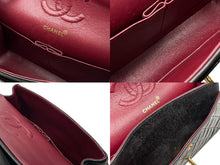 画像をギャラリービューアに読み込む, 極美品 CHANEL シャネル マトラッセ25 Wフラップ Wチェーンショルダーバッグ 3番台 ラムスキン ココマーク ブラック ゴールド金具 中古 4b007492