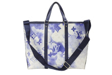 画像をギャラリービューアに読み込む, 極美品 LOUIS VUITTON ルイヴィトン ウィークエンド トートPM M45756 IC PVC レザー ブルー ホワイト シルバー金具 中古 4b007493