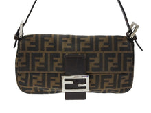 画像をギャラリービューアに読み込む, 極美品 FENDI フェンディ マンマバケット ワンショルダーバッグ 26424 ズッカ柄 キャンバス レザー ブラウン シルバー金具 中古 4b007497