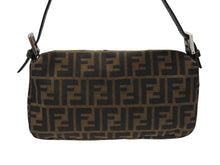 画像をギャラリービューアに読み込む, 極美品 FENDI フェンディ マンマバケット ワンショルダーバッグ 26424 ズッカ柄 キャンバス レザー ブラウン シルバー金具 中古 4b007497