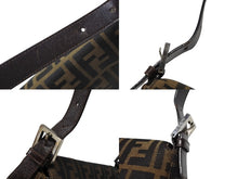 画像をギャラリービューアに読み込む, FENDI フェンディ マンマバケット ワンショルダーバッグ 26424 ズッカ柄 キャンバス レザー ブラウン シルバー金具 美品 中古 4b007498