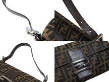 画像をギャラリービューアに読み込む, FENDI フェンディ マンマバケット ワンショルダーバッグ 26424 ズッカ柄 キャンバス レザー ブラウン シルバー金具 美品 中古 4b007498