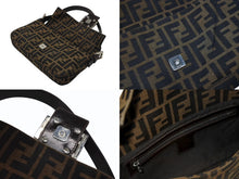 画像をギャラリービューアに読み込む, FENDI フェンディ マンマバケット ワンショルダーバッグ 26424 ズッカ柄 キャンバス レザー ブラウン シルバー金具 美品 中古 4b007498