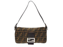 画像をギャラリービューアに読み込む, FENDI フェンディ マンマバケット ワンショルダーバッグ 26424 ズッカ柄 キャンバス レザー ブラウン シルバー金具 美品 中古 4b007499