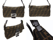 画像をギャラリービューアに読み込む, FENDI フェンディ マンマバケット ワンショルダーバッグ 26424 ズッカ柄 キャンバス レザー ブラウン シルバー金具 美品 中古 4b007499