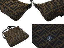 画像をギャラリービューアに読み込む, FENDI フェンディ マンマバケット ワンショルダーバッグ 26424 ズッカ柄 キャンバス レザー ブラウン シルバー金具 美品 中古 4b007499