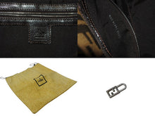 画像をギャラリービューアに読み込む, FENDI フェンディ マンマバケット ワンショルダーバッグ 26424 ズッカ柄 キャンバス レザー ブラウン シルバー金具 美品 中古 4b007499