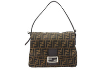 画像をギャラリービューアに読み込む, 極美品 FENDI フェンディ マンマバケット ワンショルダーバッグ 肩掛け 26325 カーキ ベージュ キャンバス レザー 中古 4b007500