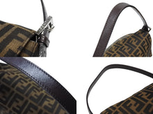 画像をギャラリービューアに読み込む, 極美品 FENDI フェンディ マンマバケット ワンショルダーバッグ 肩掛け 26325 カーキ ベージュ キャンバス レザー 中古 4b007500