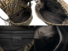 画像をギャラリービューアに読み込む, 極美品 FENDI フェンディ マンマバケット ワンショルダーバッグ 肩掛け 26325 カーキ ベージュ キャンバス レザー 中古 4b007500