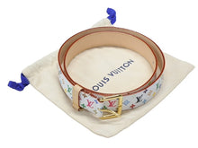 画像をギャラリービューアに読み込む, 新品未使用 LOUIS VUITTON ルイヴィトン ベルト サンチュール キャレ M8981 モノグラムマルチカラー PVC ロゴ 村上隆 90/36 中古 4b007511