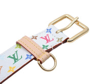 画像をギャラリービューアに読み込む, 新品未使用 LOUIS VUITTON ルイヴィトン ベルト サンチュール キャレ M8981 モノグラムマルチカラー PVC ロゴ 村上隆 90/36 中古 4b007511