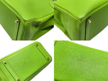 画像をギャラリービューアに読み込む, エルメス HERMES オータクロア 32 ハンドバッグ グリーン アップル ヴォーガリバー ゴールド金具 口A刻印 美品 中古 4b007512