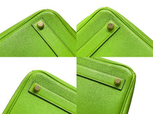 画像をギャラリービューアに読み込む, エルメス HERMES オータクロア 32 ハンドバッグ グリーン アップル ヴォーガリバー ゴールド金具 口A刻印 美品 中古 4b007512