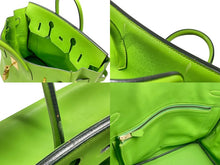 画像をギャラリービューアに読み込む, エルメス HERMES オータクロア 32 ハンドバッグ グリーン アップル ヴォーガリバー ゴールド金具 口A刻印 美品 中古 4b007512