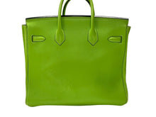 画像をギャラリービューアに読み込む, エルメス HERMES オータクロア 32 ハンドバッグ グリーン アップル ヴォーガリバー ゴールド金具 口A刻印 美品 中古 4b007512