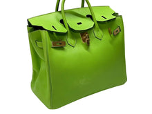 画像をギャラリービューアに読み込む, エルメス HERMES オータクロア 32 ハンドバッグ グリーン アップル ヴォーガリバー ゴールド金具 口A刻印 美品 中古 4b007512