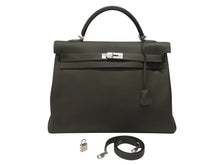 画像をギャラリービューアに読み込む, 新品同様 HERMES エルメス ケリー 40 ハンドバッグ 2WAY トープ トゴ シルバー金具 Y刻印 中古 4b000882
