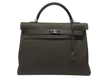 画像をギャラリービューアに読み込む, 新品同様 HERMES エルメス ケリー 40 ハンドバッグ 2WAY トープ トゴ シルバー金具 Y刻印 中古 4b000882