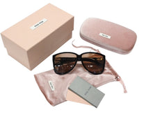 Load image into Gallery viewer, 極美品 MIUMIU ミュウミュウ サングラス サイズ61□12 140 ブラック ゴールド ロゴ金具 16K-90Q 中古 4b007522